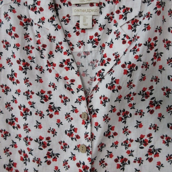 Cynthia Rowley Floral 100% Linen Skirt Top Set - Picture 4 of 16